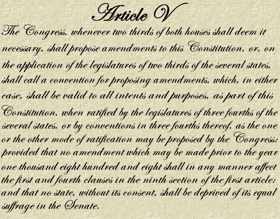 Article V Of The Us Constitution